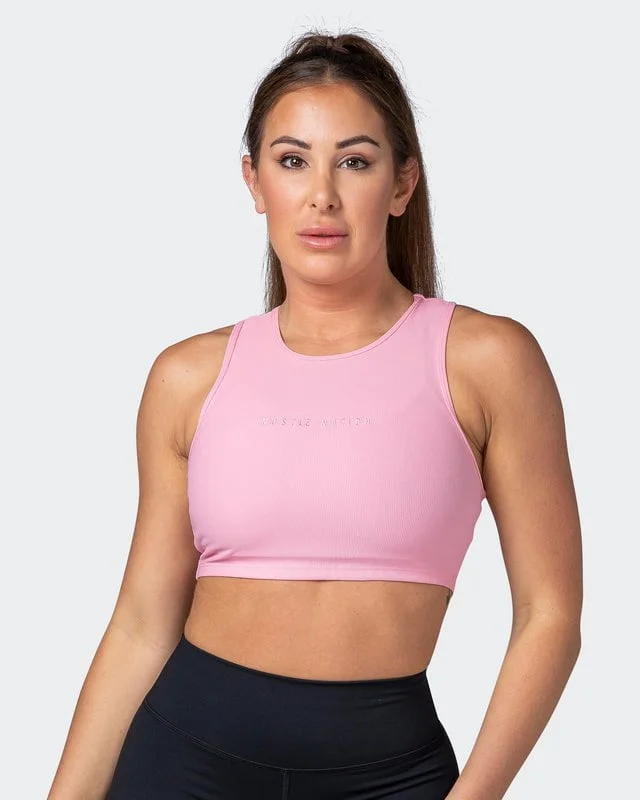 Off Duty Rib Cropped Tank - Strawberry Pink