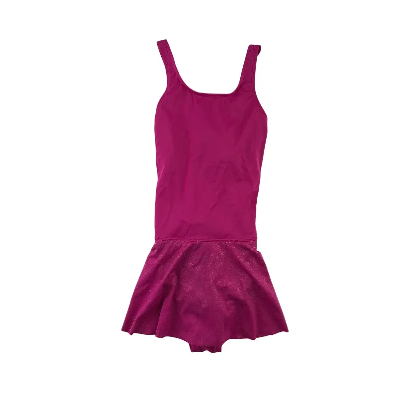 Lands End leotard with skirt 11-12 years bright pink sleeveless