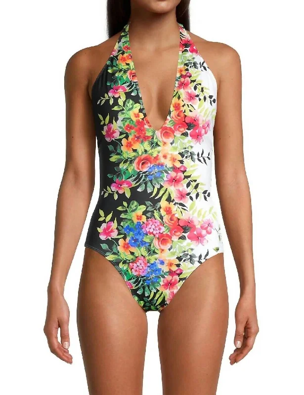 Spring Halter One Piece In Multi