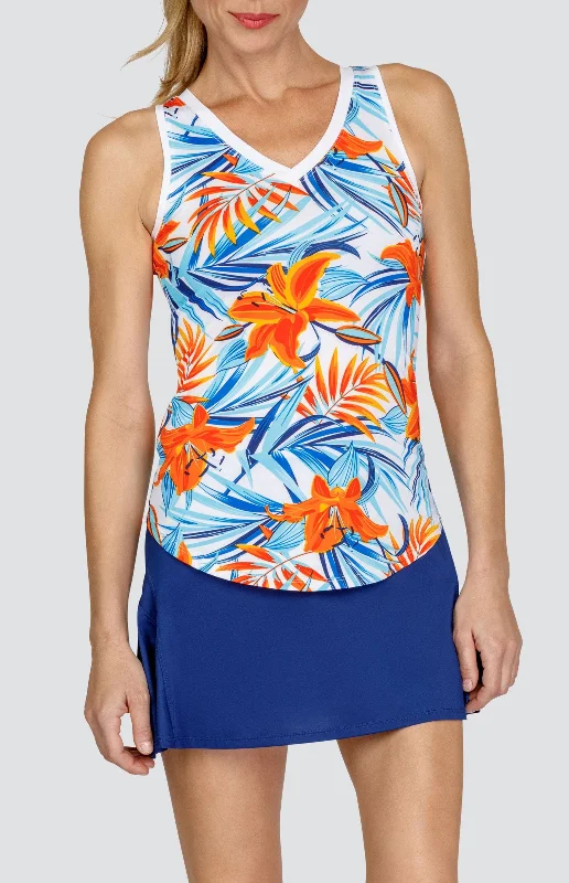 Madison Tank - Mango Lilies - FINAL SALE