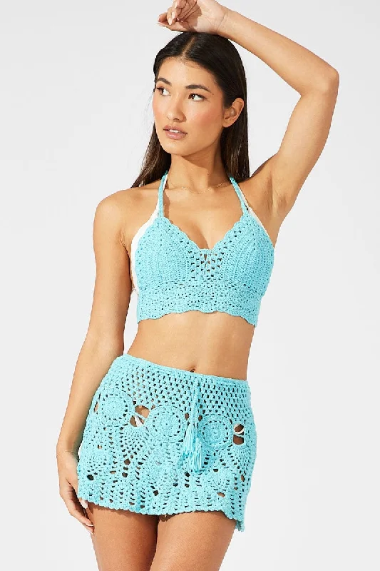 Blue Crochet Bikini Set