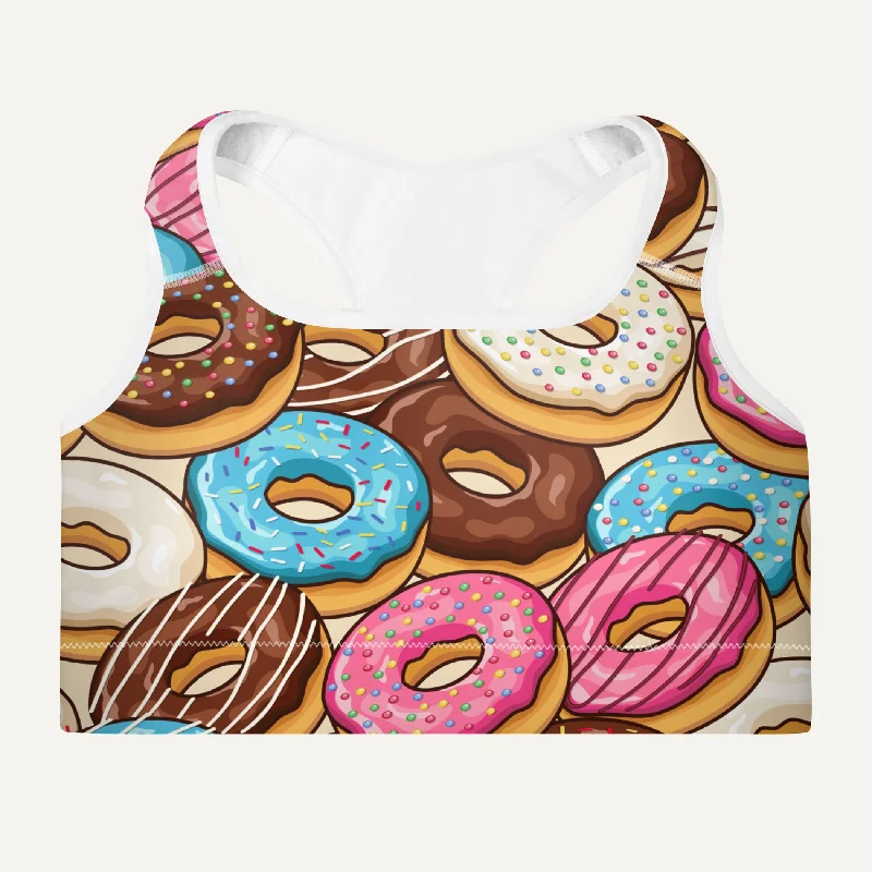 Donut Party Padded Sports Bra