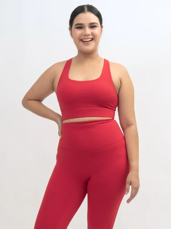 High Power Sports Bra in Lucky Red