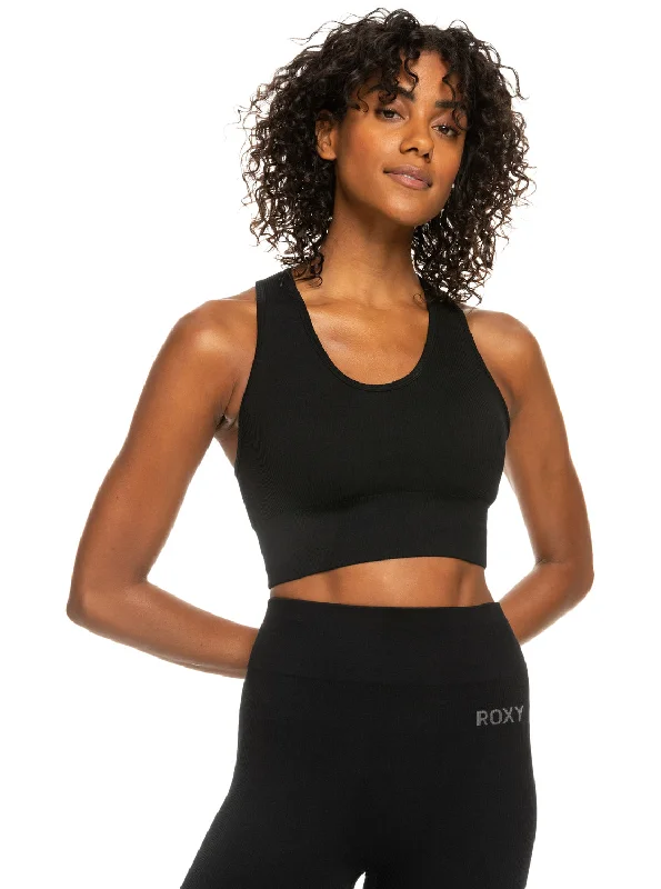 Leave A Little Love Rib Sports Bra - True Black