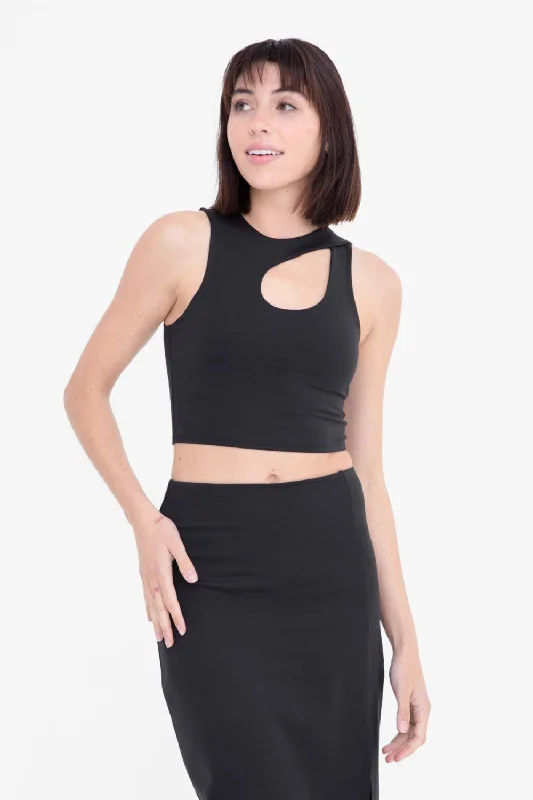 Cut-Out Cropped Bra Top