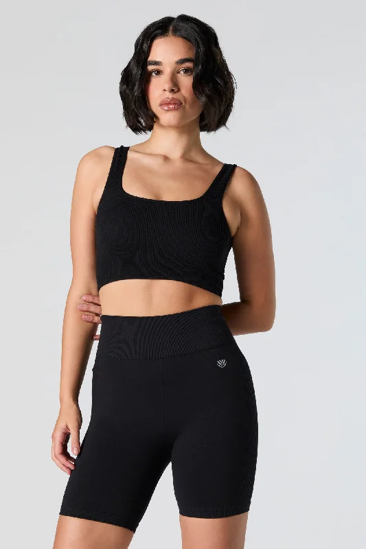 Active Seamless Ribbed Square Neck Tank