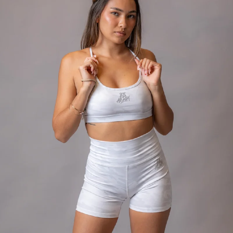 808ALLDAY Women's White Camo Biker Shorts