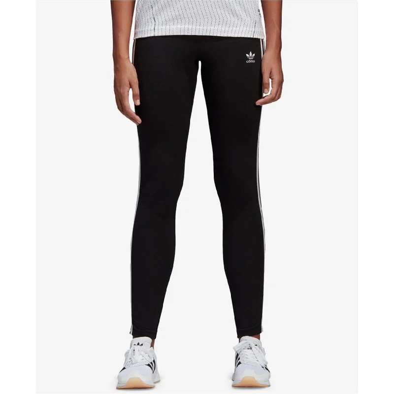 Adidas Womens Originals 3-Stripe Tights Base Layer Athletic Pants, Black, X-Small