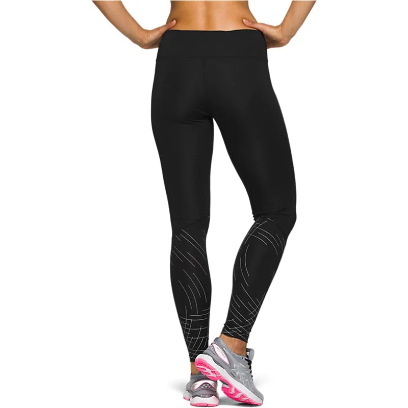 ASICS Womens Night Track Compression Athletic Pants, Black, Medium