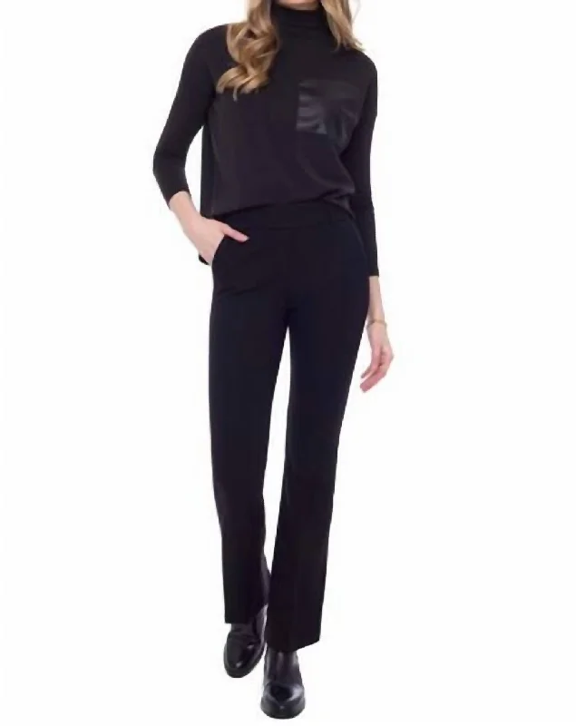 Axel Solid Boot Leg Full-Length Ponte Pant In Black