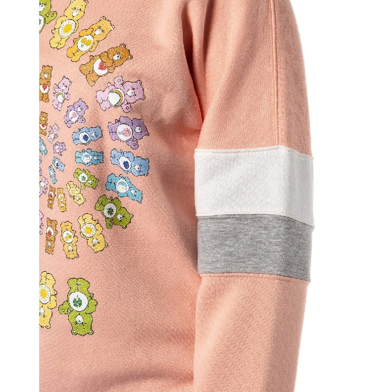 Care Bears Women's Colorful Bear Spiral Varsity Pullover Sweater