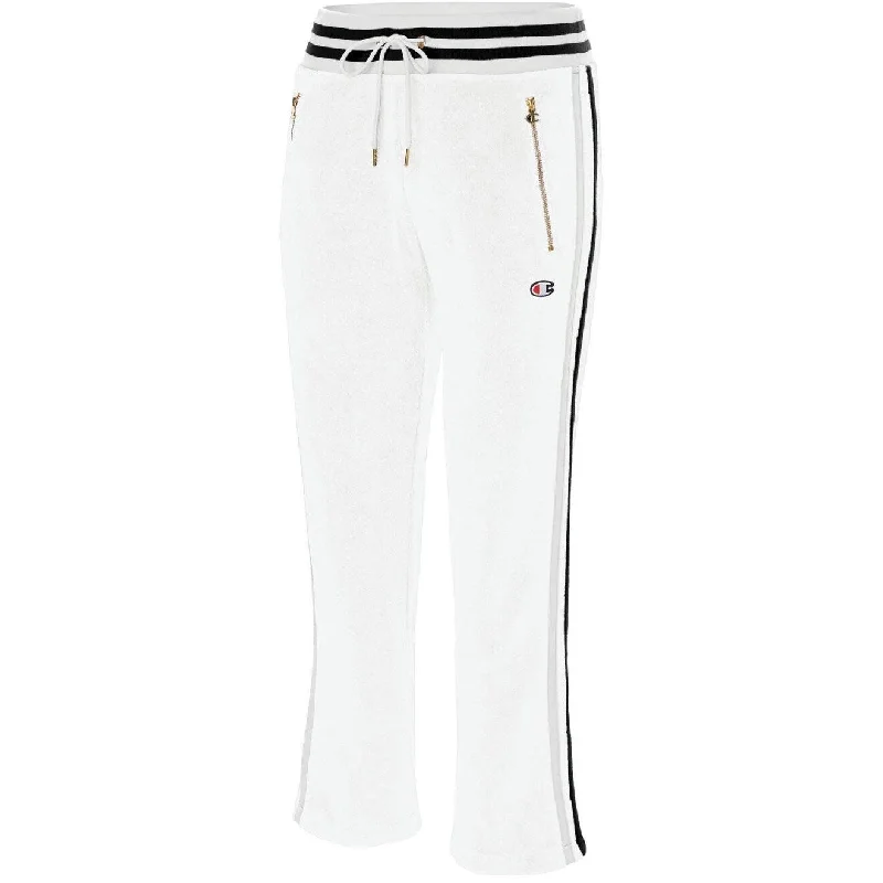 Champion Women's Slim Varsity-Stripe Warm-Up Pants White Size Extra Large - X-Large