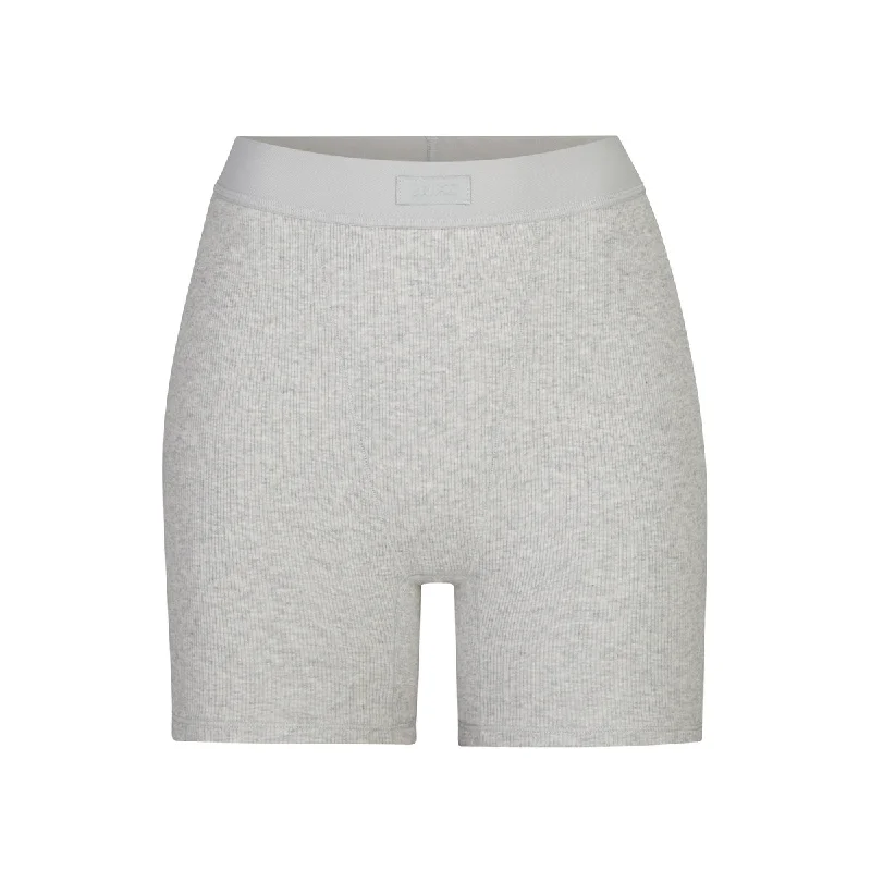 COTTON RIB BOXER SHORT GREY