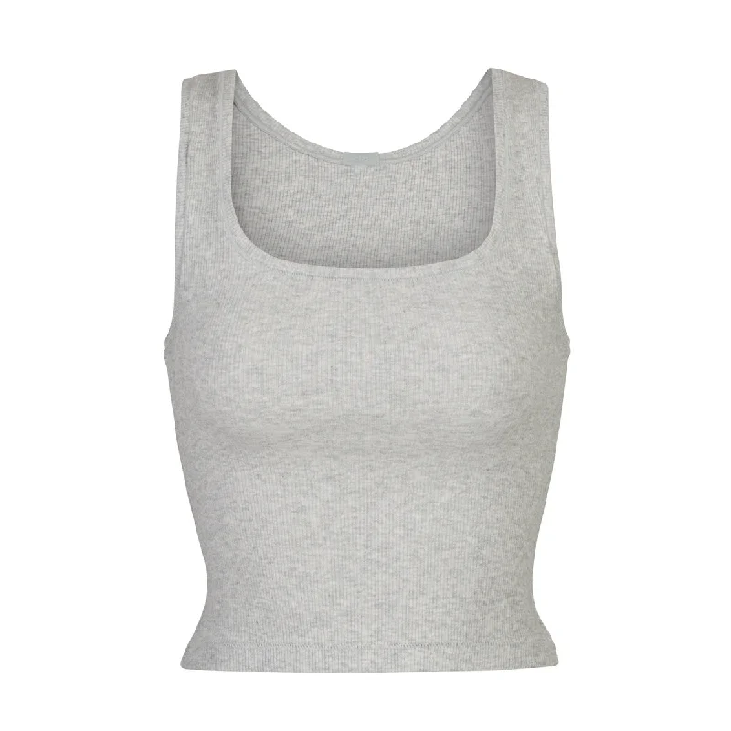 COTTON RIB TANK TOP GREY