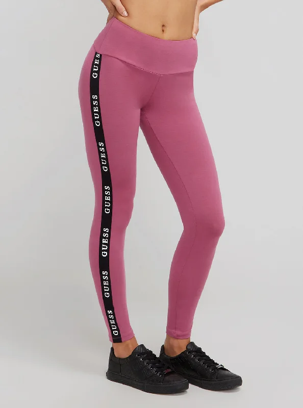 Eco Purple Blush Aline Active Logo Leggings