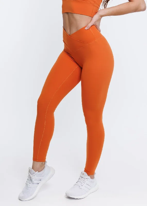 Elevate Cross Leggings - Orange