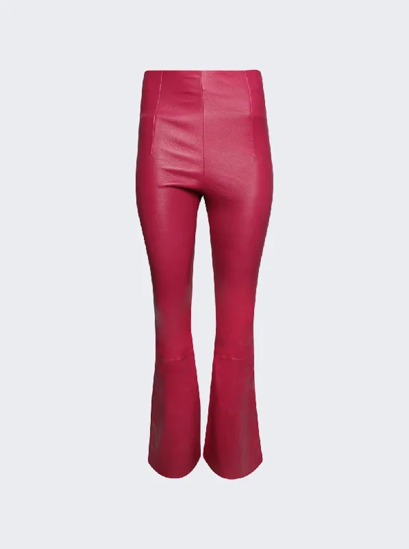 Flare Leather Leggings Fuchsia Pink