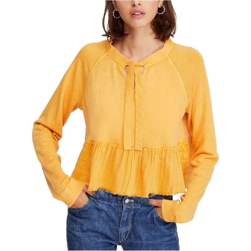 Free People Womens Sweet Jane Sweatshirt, Yellow, Medium