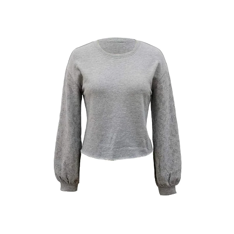 I-N-C Womens Embellished Sweatshirt, Grey, Large