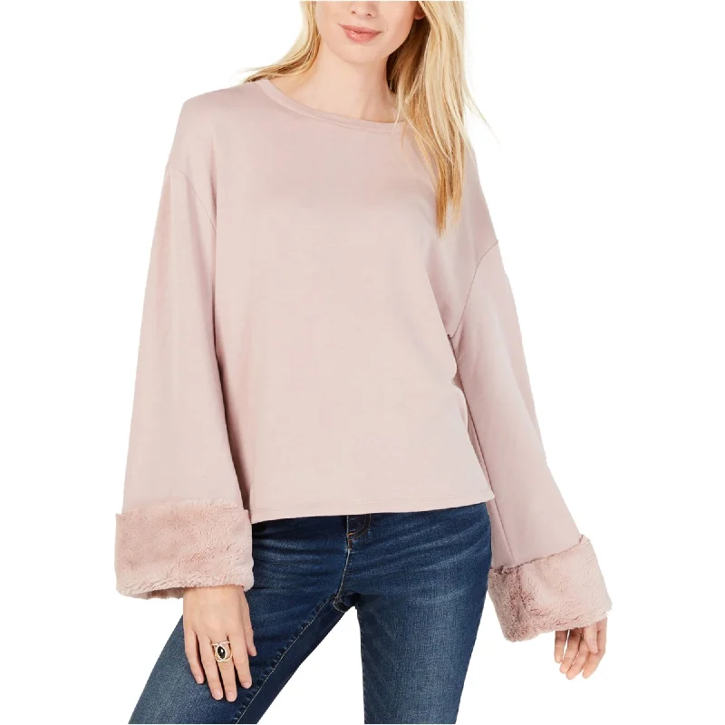 I-N-C Womens Faux Fur Trim Sweatshirt