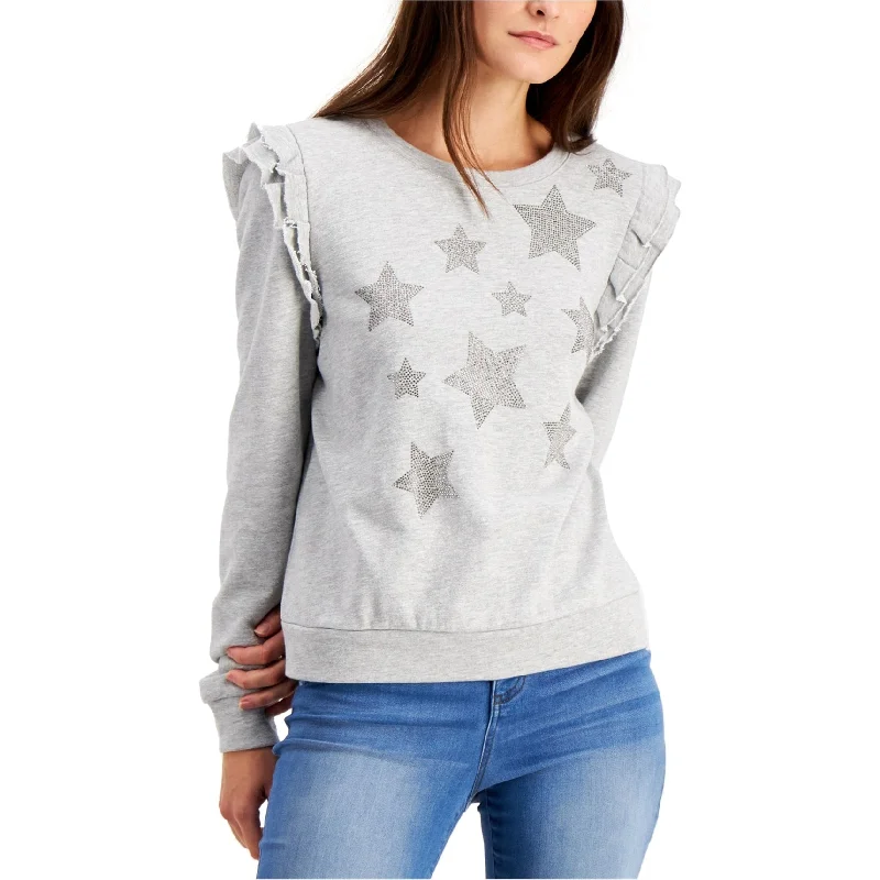 I-N-C Womens Ruffled Star Sweatshirt