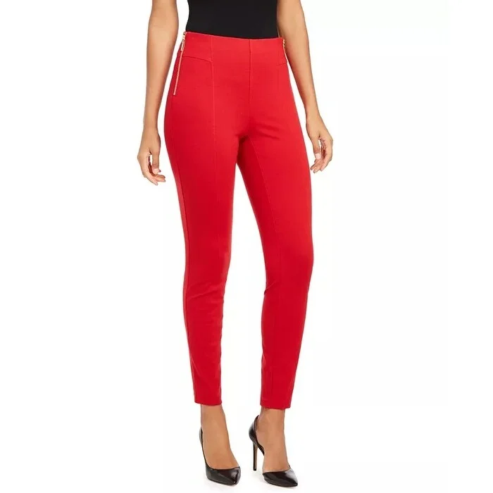 INC Women's High-Waist Skinny Pants In Curvy Dark Red Size 12