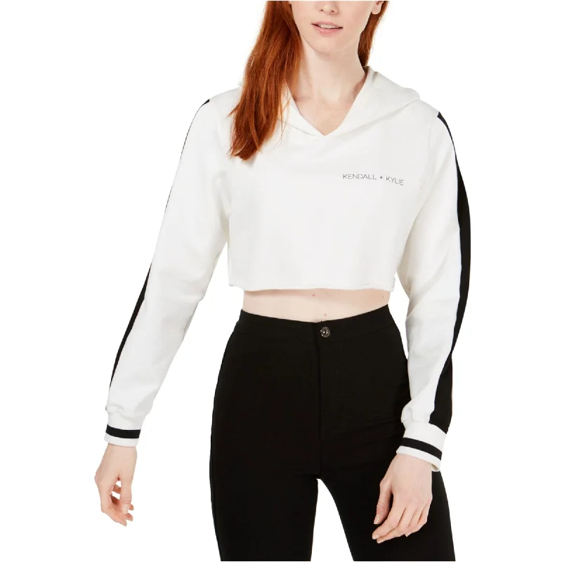 Kendall Kylie Womens Cropped Hoodie Sweatshirt