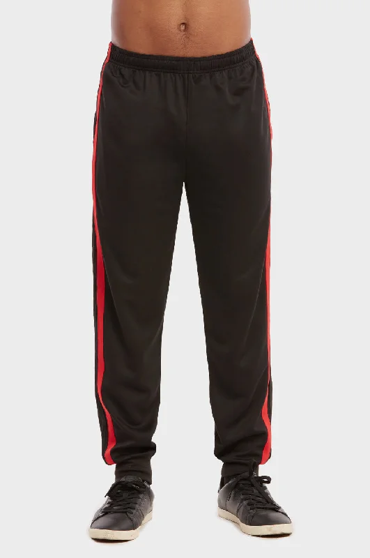 KNOCKER MEN'S ATHLETIC JOGGER PANTS (KMP1100_BLK-RED)