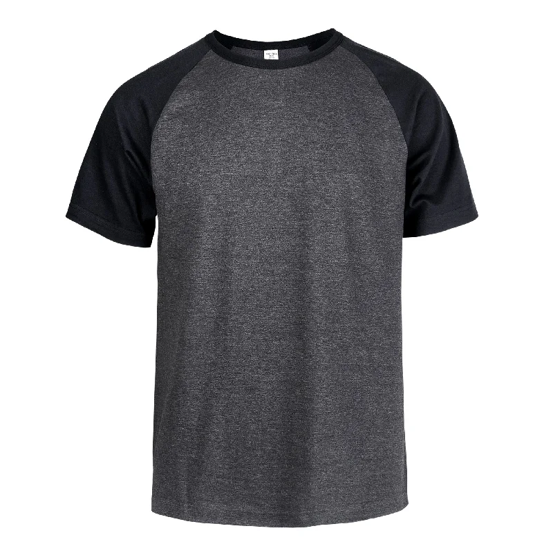 TOP PRO MEN'S SHORT SLEEVE BASEBALL TEE (MBT003_BLK/C.GR)