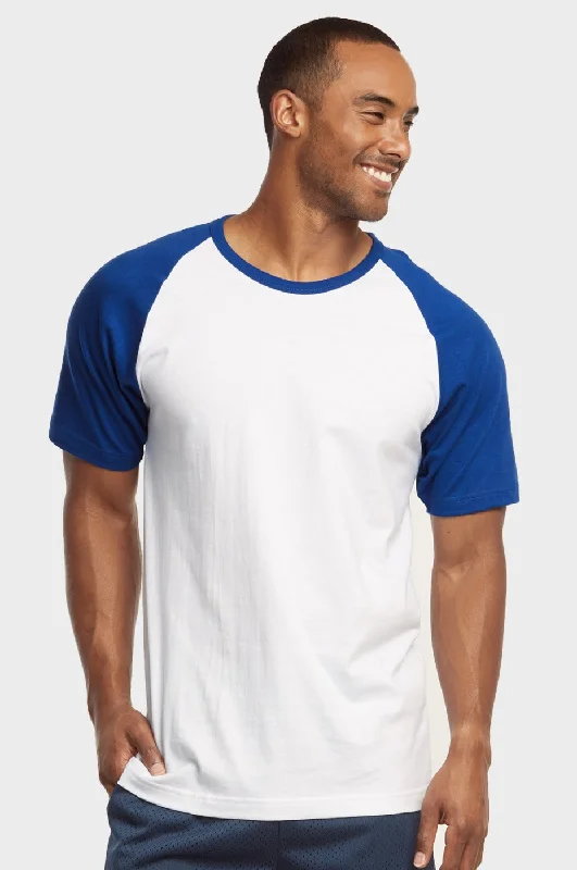 TOP PRO MEN'S SHORT SLEEVE BASEBALL TEE (MBT003_RB/WHT)