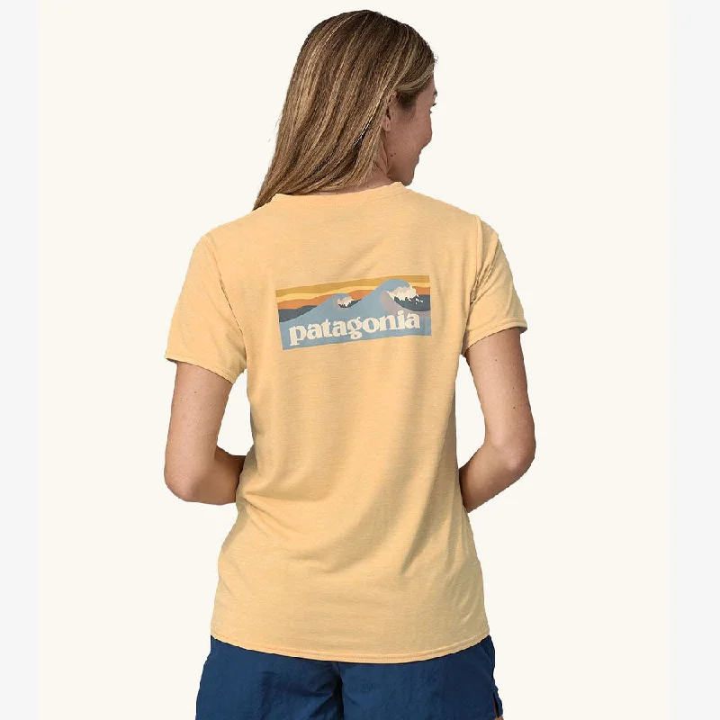 Patagonia Cap Cool T-Shirt  - Boardshort Logo: Sandy Melon X-Dye