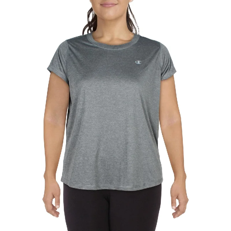 Plus Womens Stretch Wicking Crewneck Gym T-Shirt