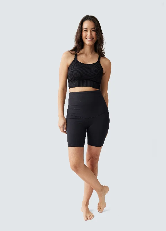 Postpartum Compression Black Bike Short