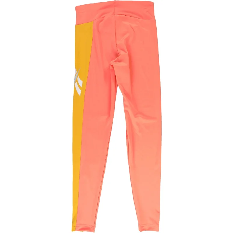 Reebok Womens Classics Vector Compression Athletic Pants, Orange, X-Small