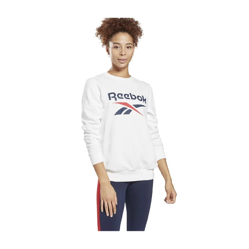 Reebok Womens French Terry Sweatshirt, White, X-Large