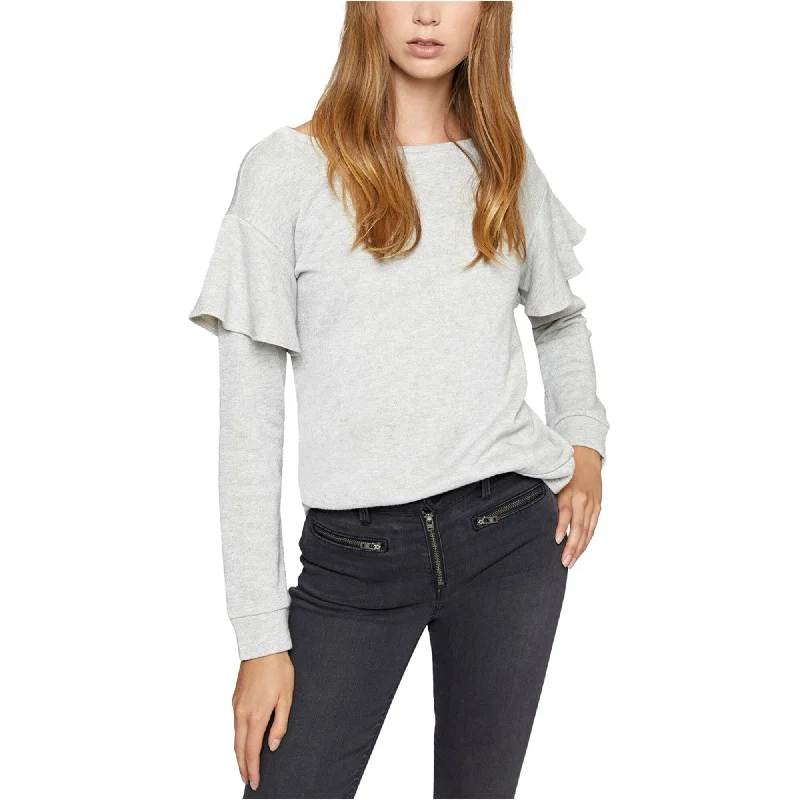 Sanctuary Clothing Womens Ruffled Sweatshirt, Grey, Small