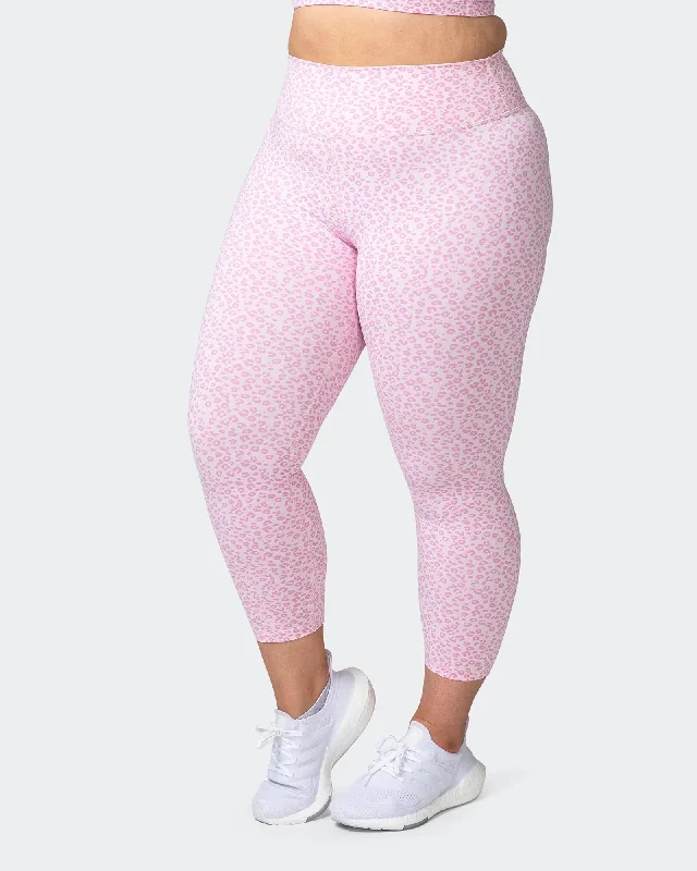 SIGNATURE SCRUNCH 7/8 LEGGINGS Rose Quartz Mini Cheetah Print