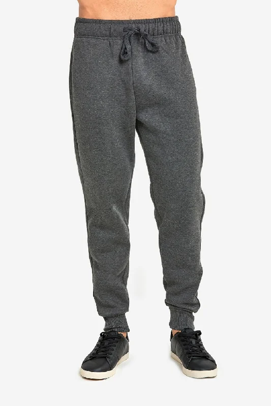 KNOCKER MEN'S HEAVY WEIGHT JOGGER FLEECE SWEATPANTS (SP1100_CH/GR)