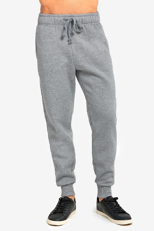 KNOCKER MEN'S HEAVY WEIGHT JOGGER FLEECE SWEATPANTS (SP1100_H.GRY)