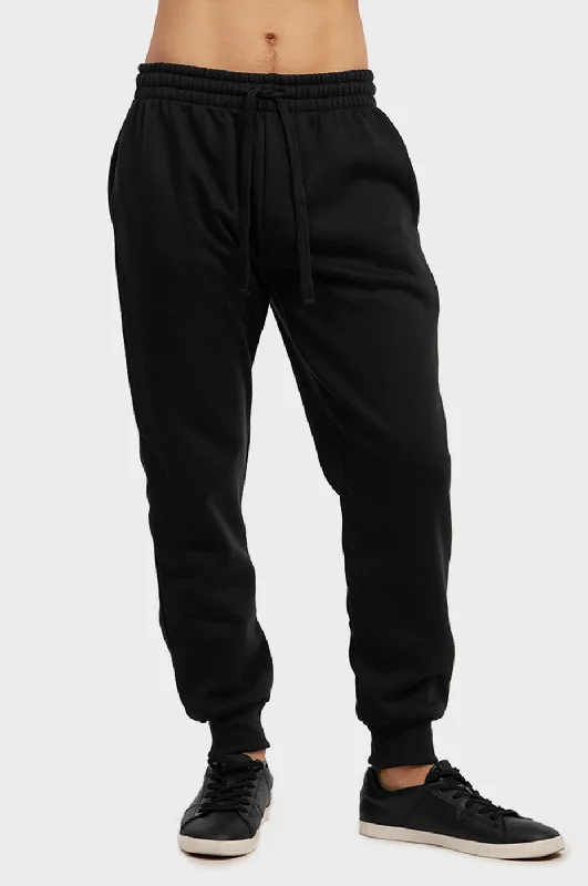 KNOCKER MEN'S MEDIUMWEIGHT FLEECE JOGGER PANTS (SP1110_BLACK)