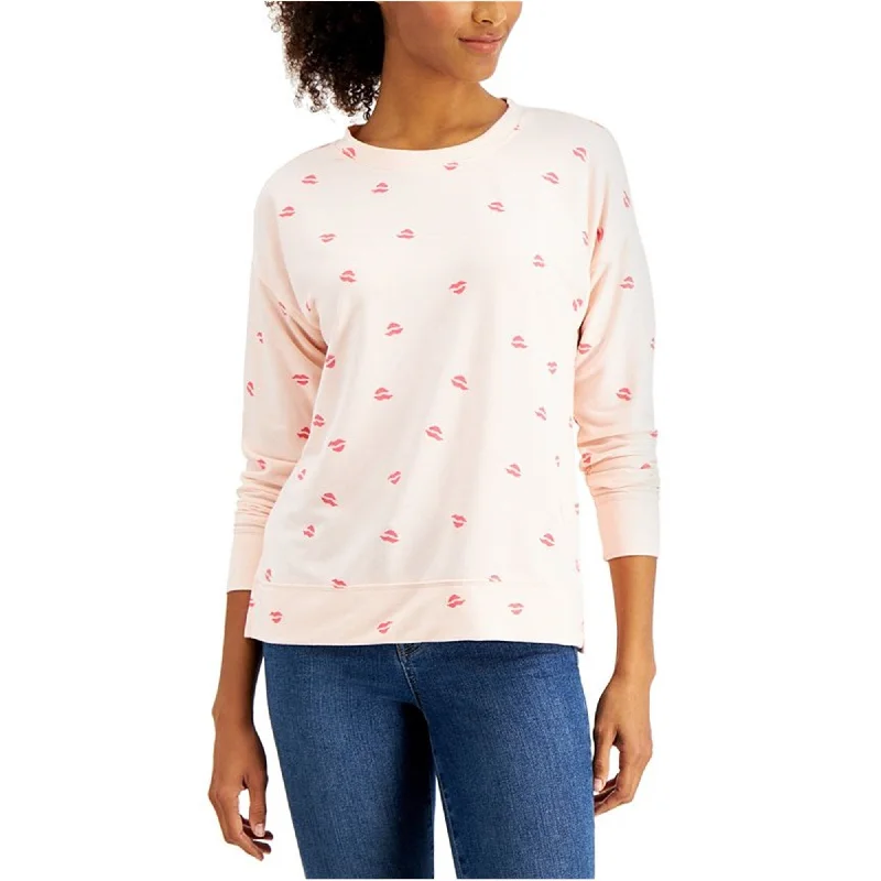 Style & Co. Womens Lipstick Kiss Sweatshirt, Pink, Large