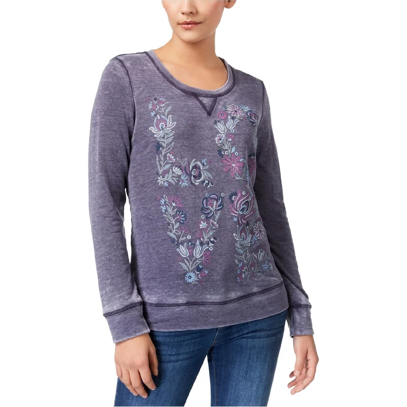 Style & Co. Womens Puff Paint Sweatshirt, Purple, Small