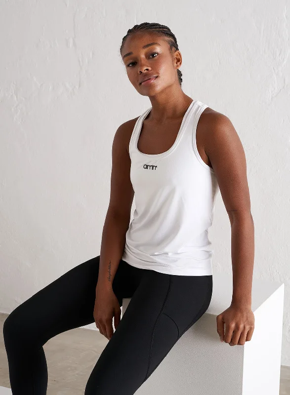 White Soft Basic Racerback Tank