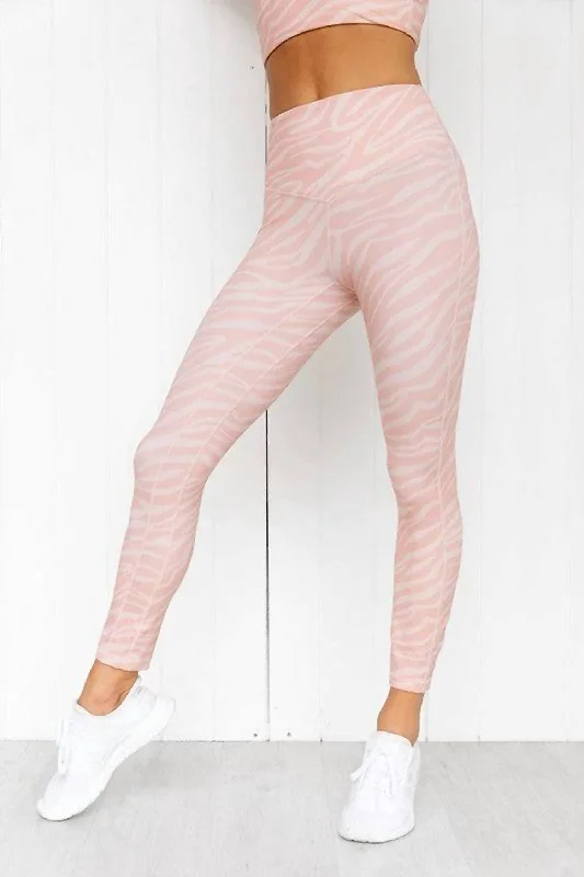 Zebra Leggings In Zebra Pink