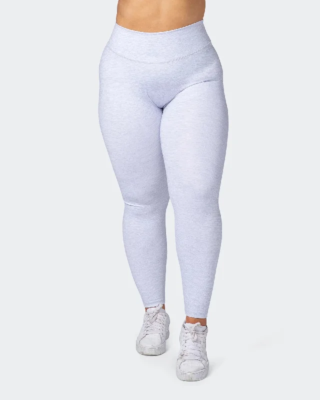 Zero Rise Everyday Ankle Length Leggings - White Grey Marl