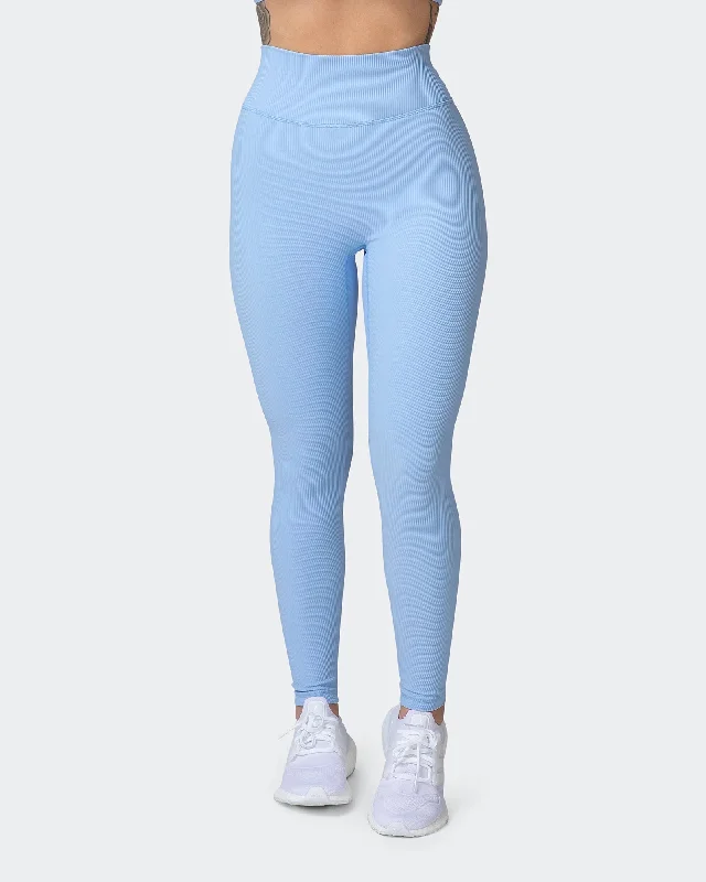 ZERO RISE RIB ANKLE LENGTH LEGGINGS Periwinkle