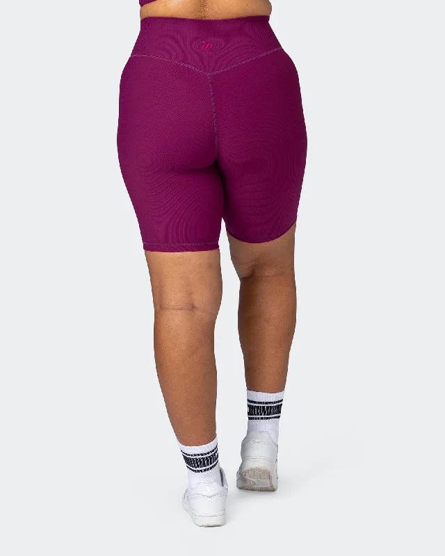 Zero Rise Rib Referee Length Shorts - Huckleberry